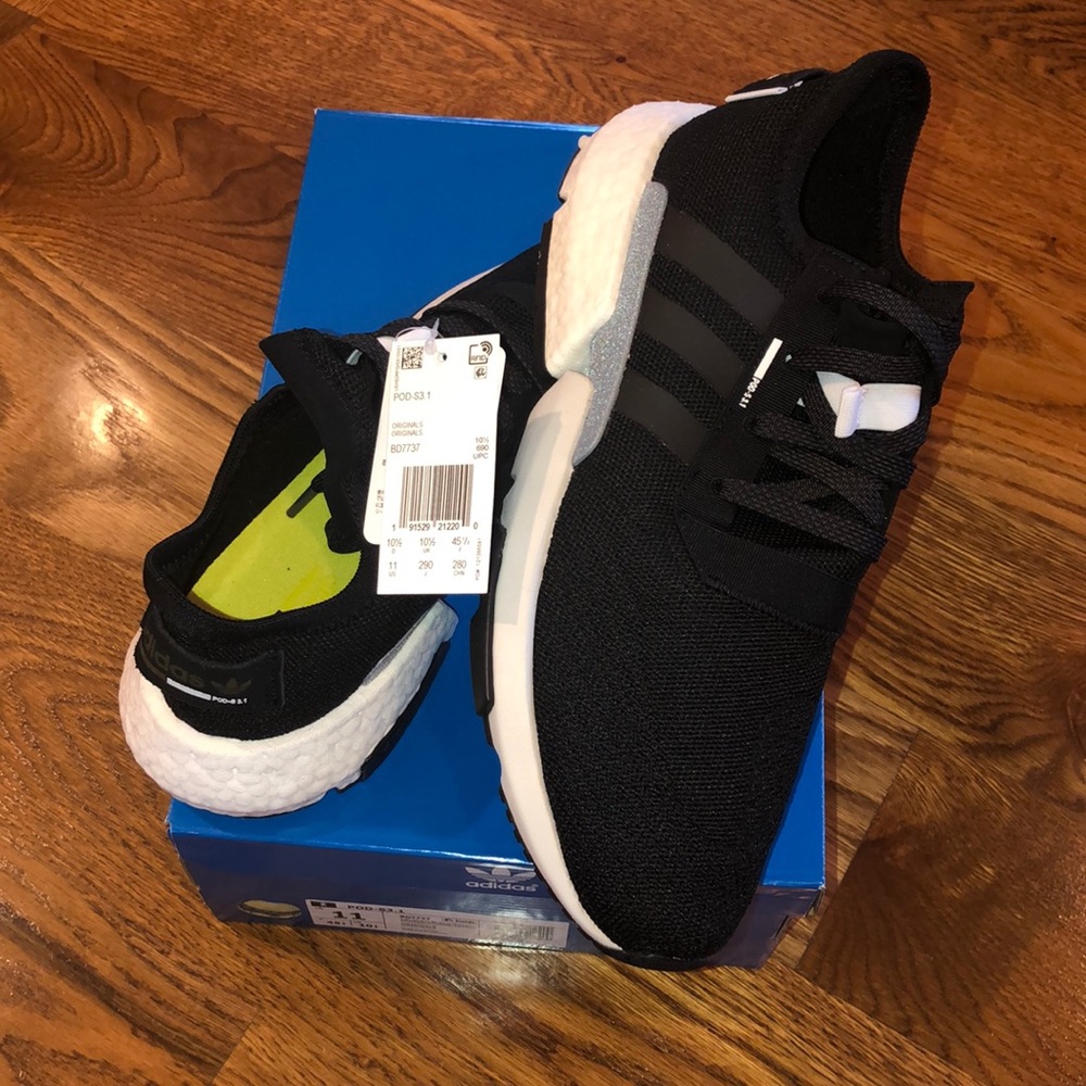 Adidas POD S3.1 Black Sneakers Size Men’s 11-NIB!